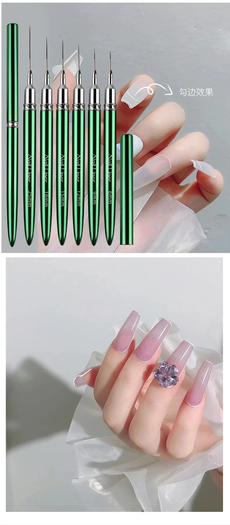 Nails Art Liner Brushes Elongated Lines Striping Drawing Painting Ultra-thin Line Professional Nail Design Pen Manicure Tool
