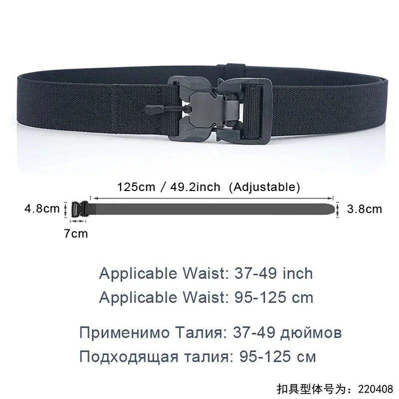 New Quick Release Pluggable Buckle Sports Belt Breathable ElasticMen Belts For Men Elastic Pants Belt