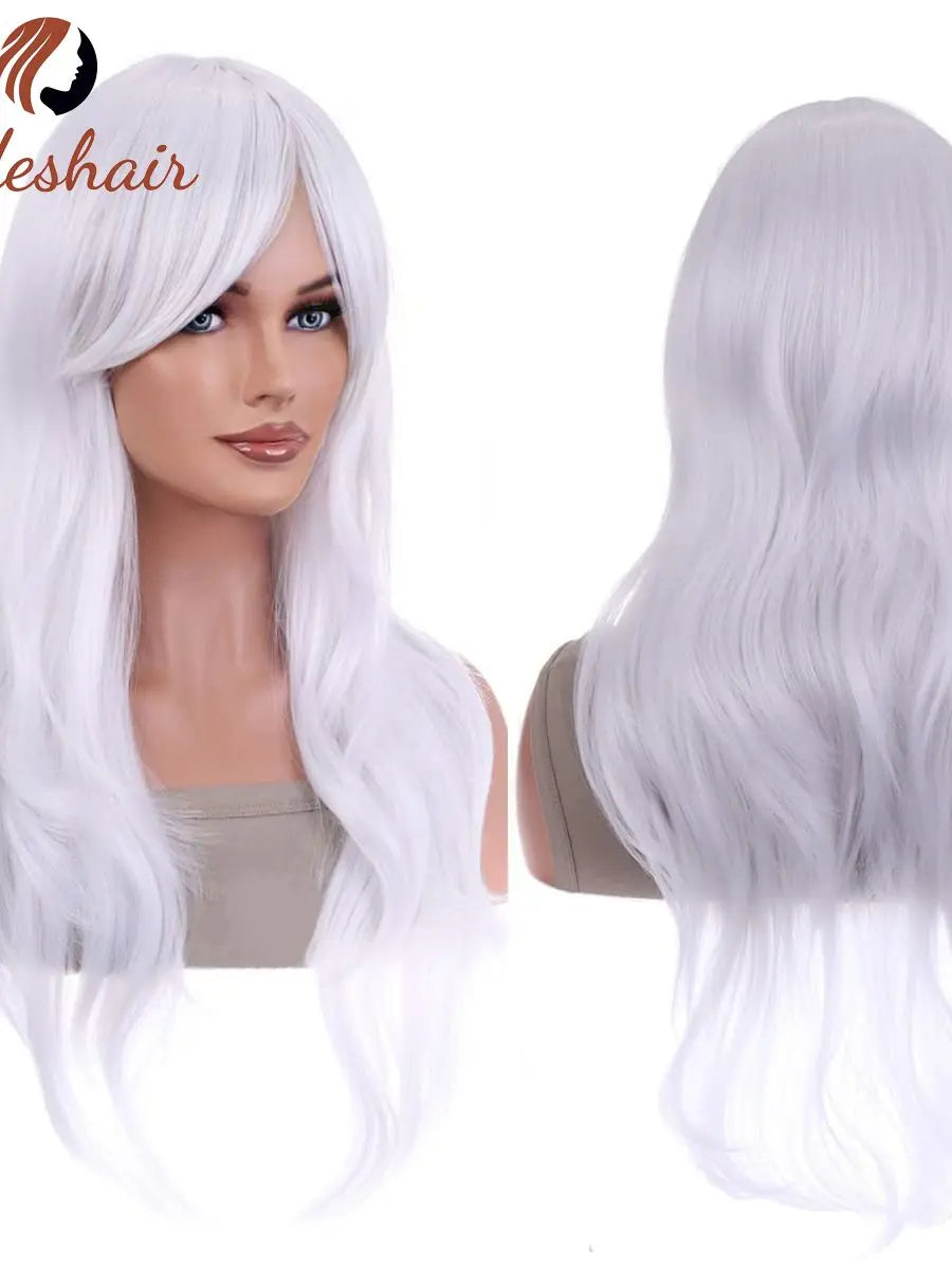 Aideshair synthetic wig  Fashion Wigs 28" 70cm Long Wavy Curly Hair Heat Resistant Wig Cosplay Wig For Women With Free Wig Cap