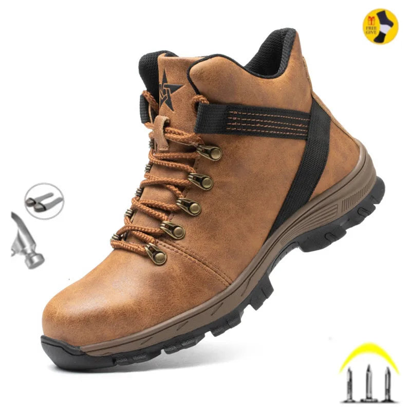 Latest Design Winter Plush Safety Boots Men Waterproof Steel Toe Indestructible Shoes Anti Smashing Puncture Proof Male Footwear