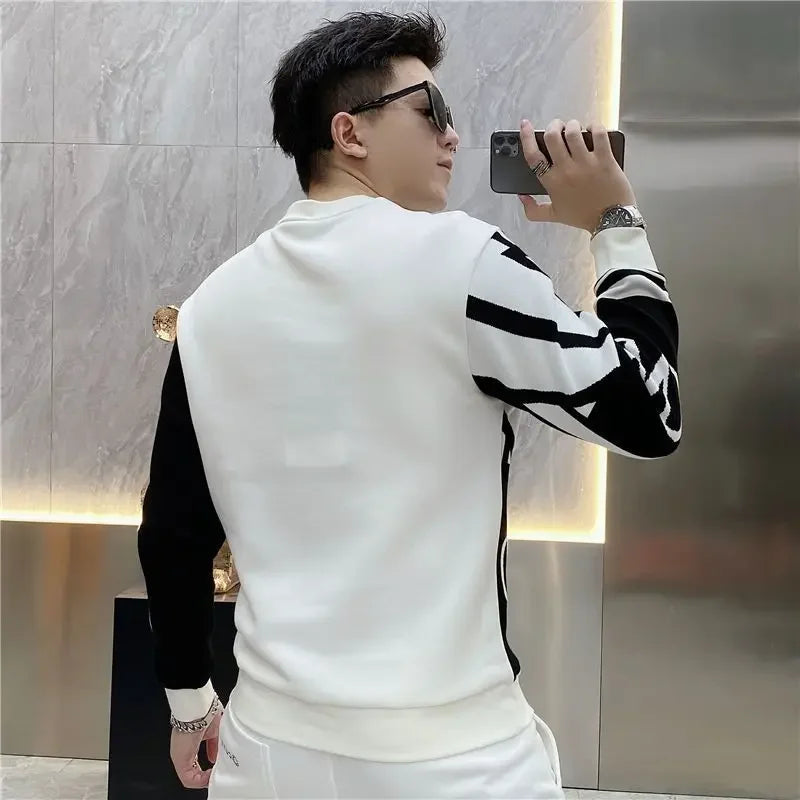 Slim Fit Male Sweatshirt Harajuku Fashion Men's Pullover Winter Emo Sweat Shirt Designer High Quality Warm Streetwear Luxury Xxl