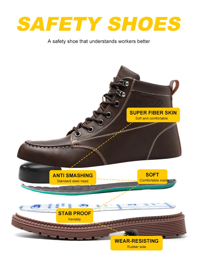 Latest Design Winter Plush Safety Boots Men Waterproof Steel Toe Indestructible Shoes Anti Smashing Puncture Proof Male Footwear