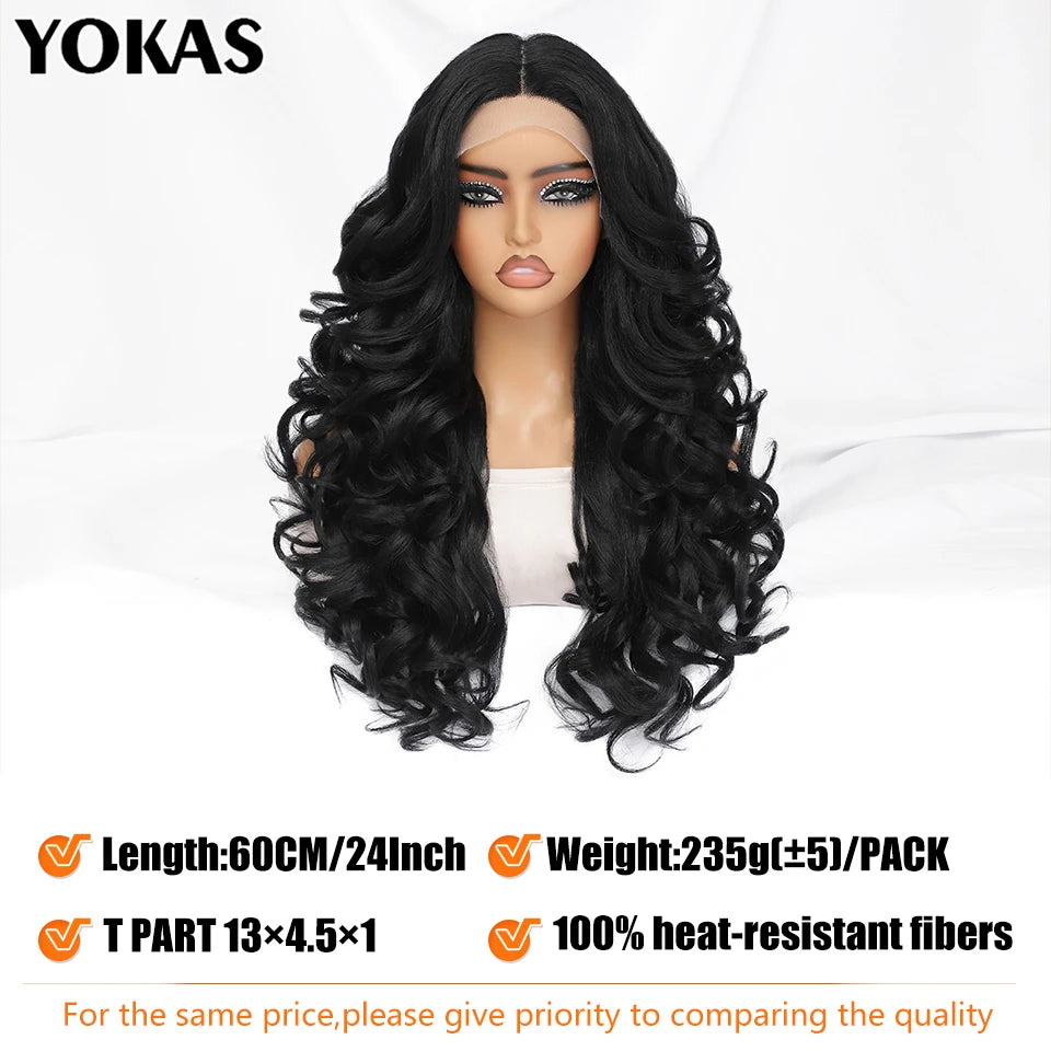 24 Inch Synthetic Lace Front Wigs For Afro Women Curly Afro Lace Front Wigs for Black Women High Temperature Fiber Wigs