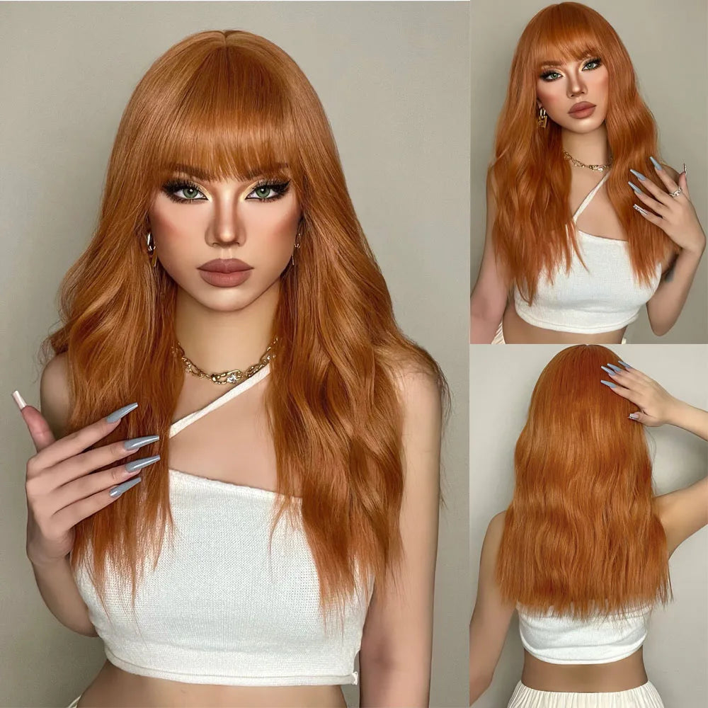 HENRY MARGU White Long Straight Synthetic Wigs for Women Colorful Cosplay Party Fake Hair with Bangs White Wig HighTemperature