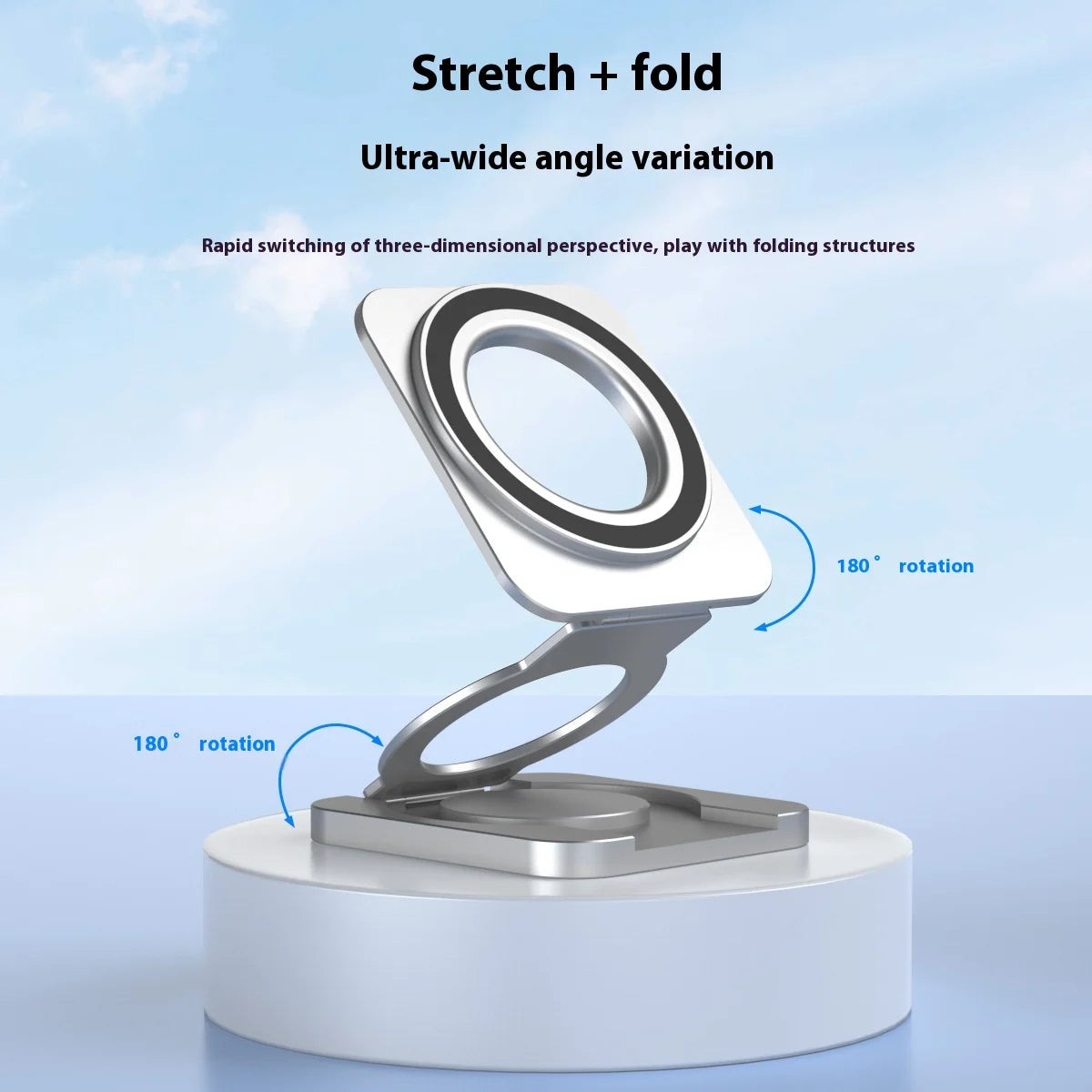 Foldable Double Sided Magnetic Phone Holder for Magsafe Gym Treadmill Universal Folding Car Holder Magnetic Smartphone Stand