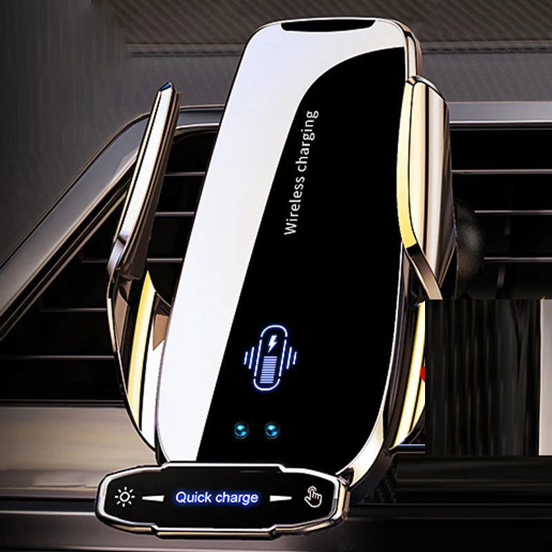 Wireless Charger Car Mount Cell Phone Holder Mobile Support For Car Holder Automotive Electric Induction Auto Clamping For Phone