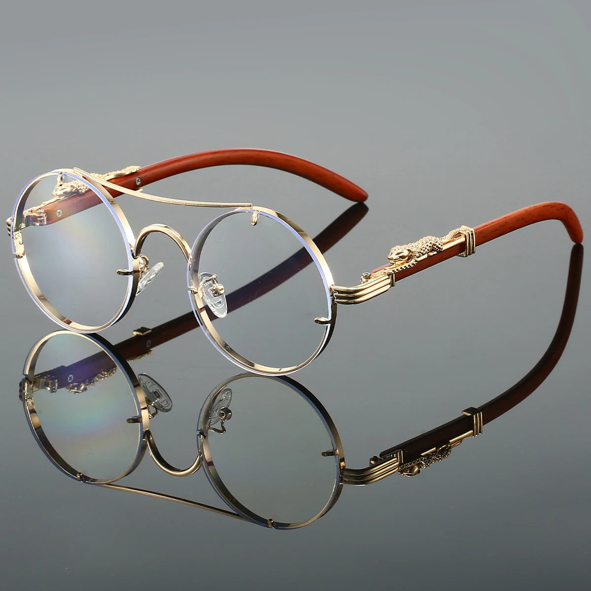 KAMMPT Vintage Round Sunglasses Men Fashion Double Bridge Multicolor Shades Women Retro Trendy Brand Luxury Design Sun Glasses