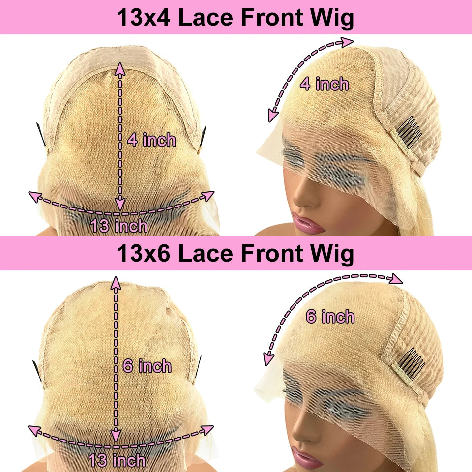 Pre Bleached Pre Plucked Lace Front Wig Human Hair Hightlight Cream Platinum Blonde Body Wave Remy Human Hair Wigs For Women