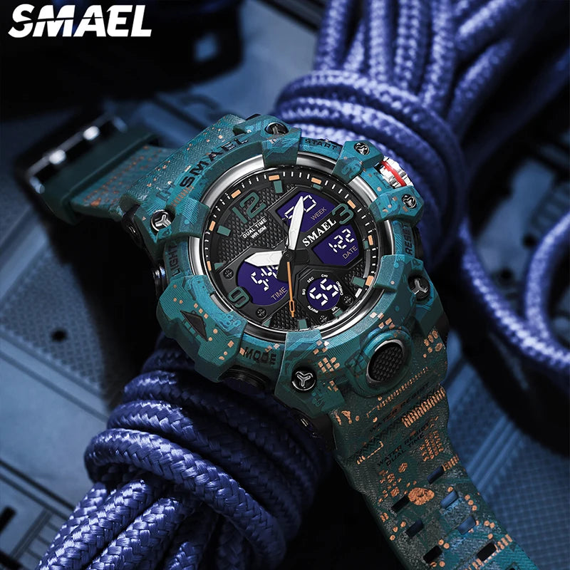 SMAEL Military Watch for men 50M Waterproof Clock Male S Shock 8008 electronics Digital Watches LED Men's Watches Military Army