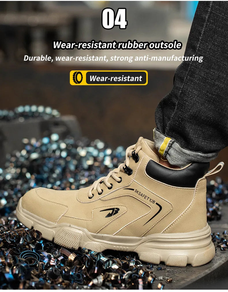 Latest Design Winter Plush Safety Boots Men Waterproof Steel Toe Indestructible Shoes Anti Smashing Puncture Proof Male Footwear