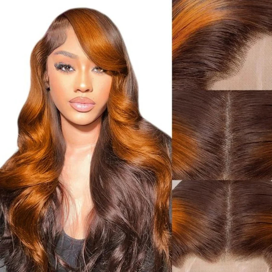 13X6 Lace Front Wig Highlight Black with Red Blonde Wig Synthetic 13x4 Lace Front Wigs Pre Plucked With Hairline Women's Wig
