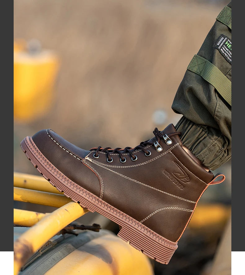 Latest Design Winter Plush Safety Boots Men Waterproof Steel Toe Indestructible Shoes Anti Smashing Puncture Proof Male Footwear