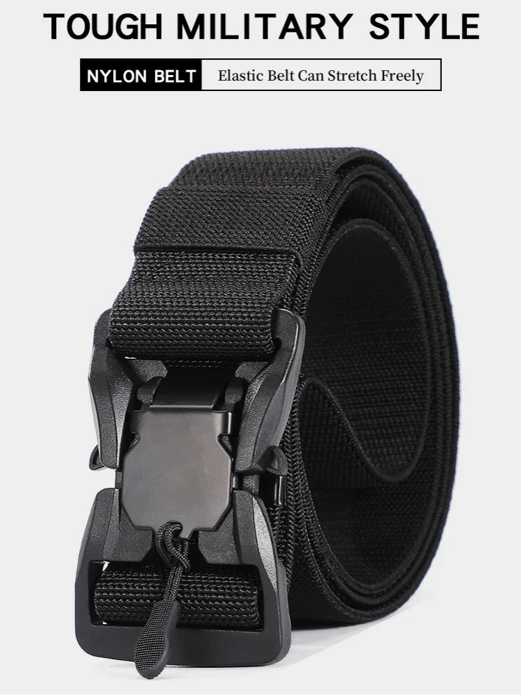 New Quick Release Pluggable Buckle Sports Belt Breathable ElasticMen Belts For Men Elastic Pants Belt