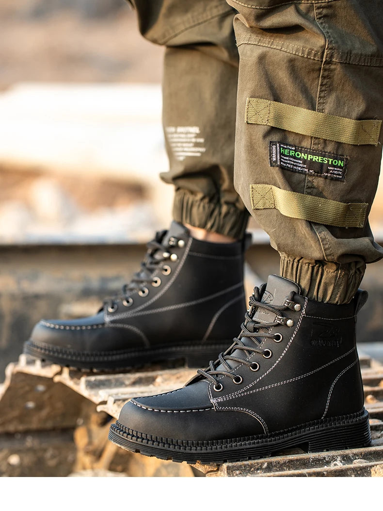Latest Design Winter Plush Safety Boots Men Waterproof Steel Toe Indestructible Shoes Anti Smashing Puncture Proof Male Footwear
