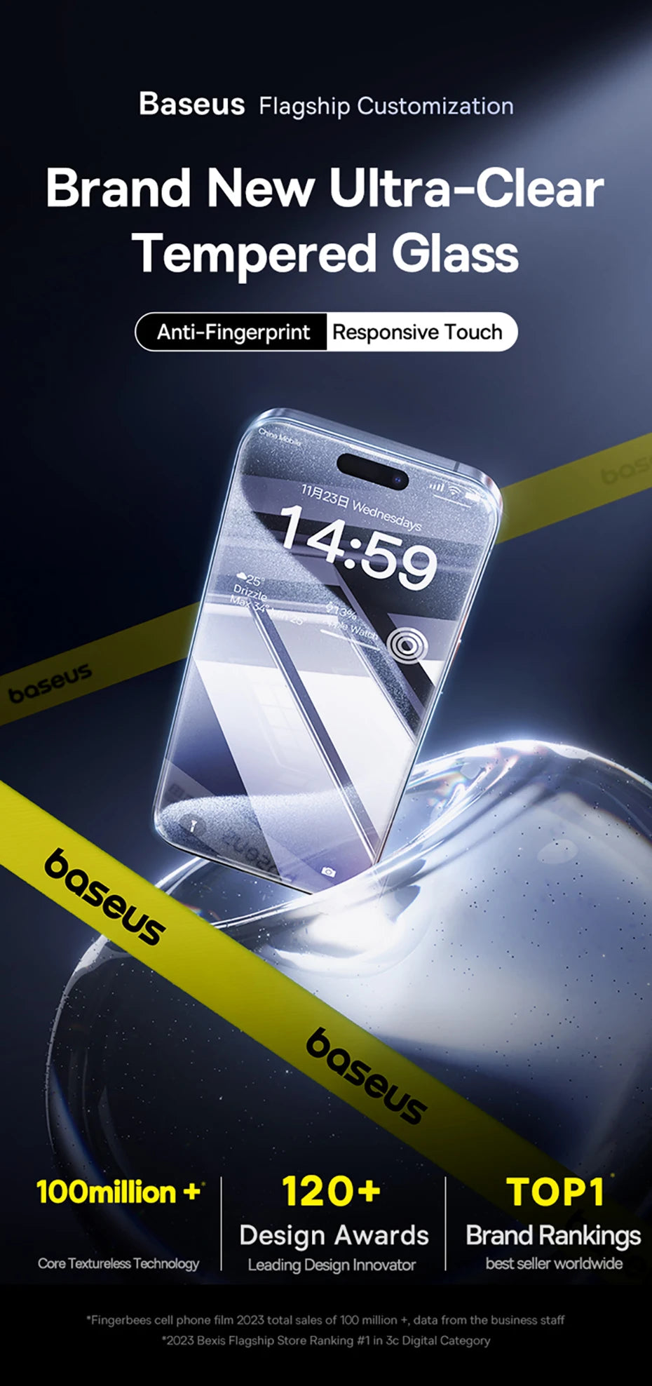Baseus Tempered Glass for iPhone 17 16 Pro Max Screen Protector for iPhone 15 14 13 12 11 Pro Max Clear Edge Anti-Peeping Film