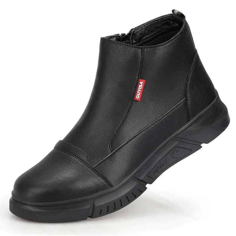 Latest Design Winter Plush Safety Boots Men Waterproof Steel Toe Indestructible Shoes Anti Smashing Puncture Proof Male Footwear