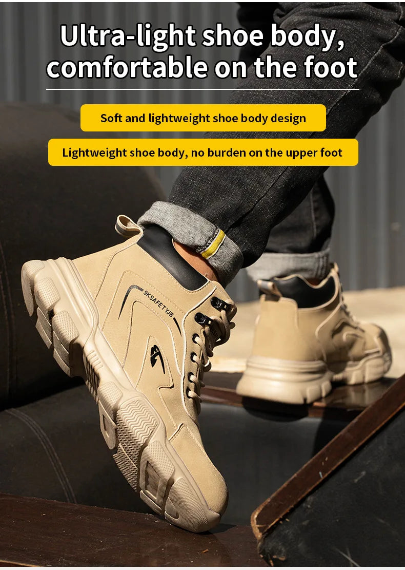 Latest Design Winter Plush Safety Boots Men Waterproof Steel Toe Indestructible Shoes Anti Smashing Puncture Proof Male Footwear
