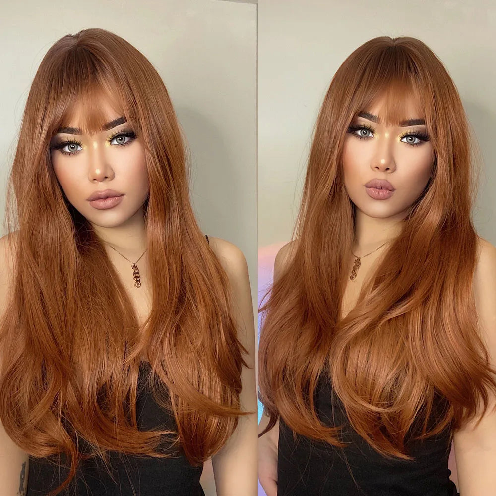 HENRY MARGU White Long Straight Synthetic Wigs for Women Colorful Cosplay Party Fake Hair with Bangs White Wig HighTemperature
