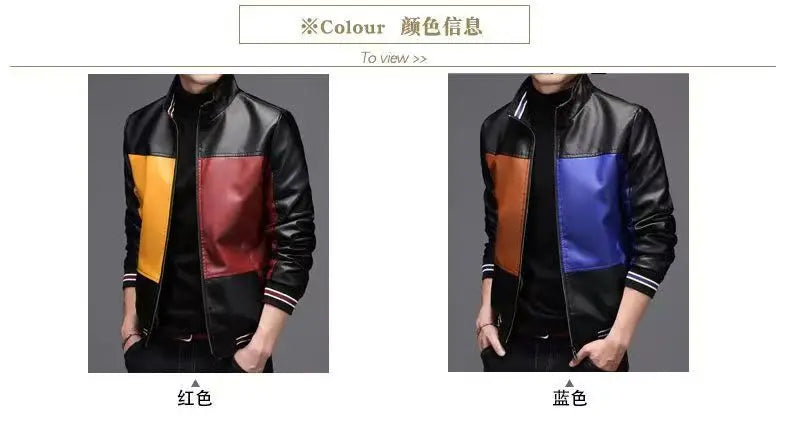 2024 Winter New PU Leather Men's Jackets Winter Fake Fur One Jacket Thickened Warm Turn Collar Coat Men's Padded Leather Jacket