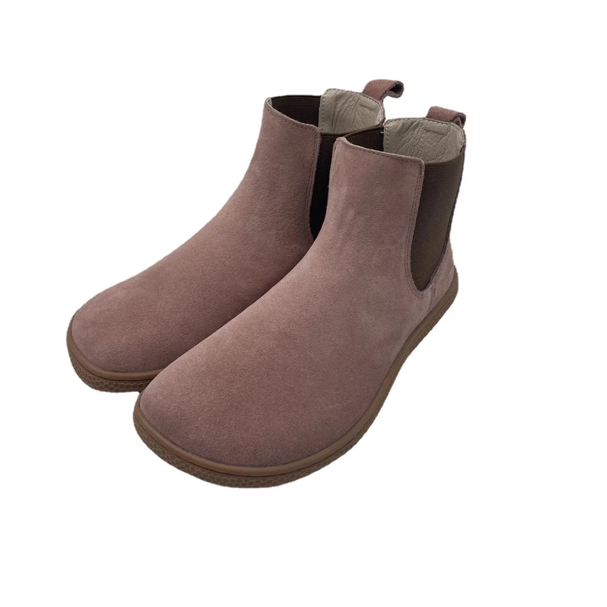 Tipsietoes Chelsea Barefoot Spring Autumn Genuine Cow Suede Waterproof Leather Boots With Leather Linning Inside For Women