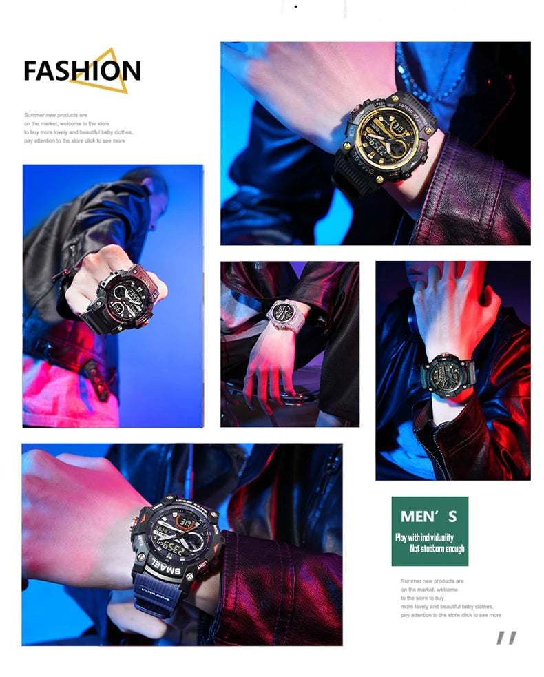 Sport Watches Waterproof SMAEL Brand Dropshipping Watch Stopwatch Alarm Clock 8086 Young Fashion Quartz Wristwatches
