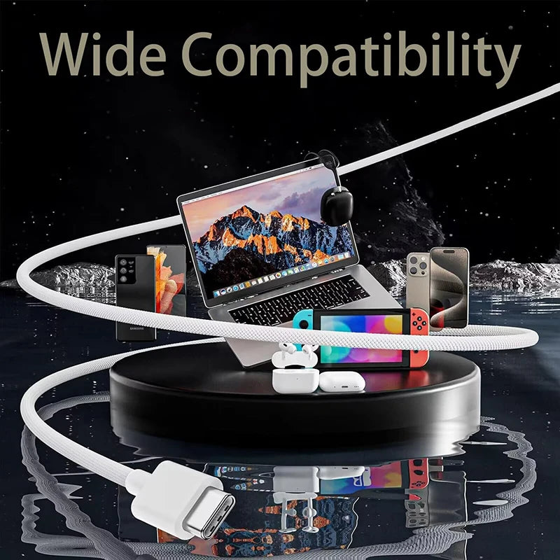 Original 60W USB to USB-C Carplay Fast Charging Cable For Apple iPhone 16 Pro Max 15 Plus Type C Charge For Xiaomi Samsung Cable