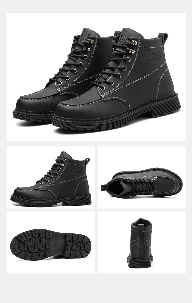 Latest Design Winter Plush Safety Boots Men Waterproof Steel Toe Indestructible Shoes Anti Smashing Puncture Proof Male Footwear