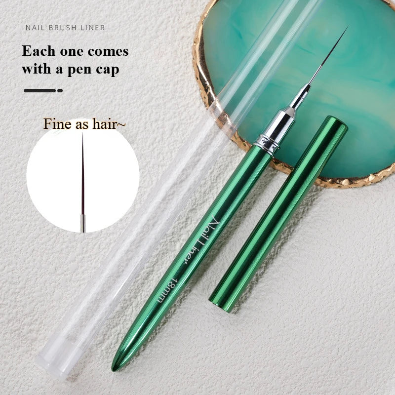 Nails Art Liner Brushes Elongated Lines Striping Drawing Painting Ultra-thin Line Professional Nail Design Pen Manicure Tool