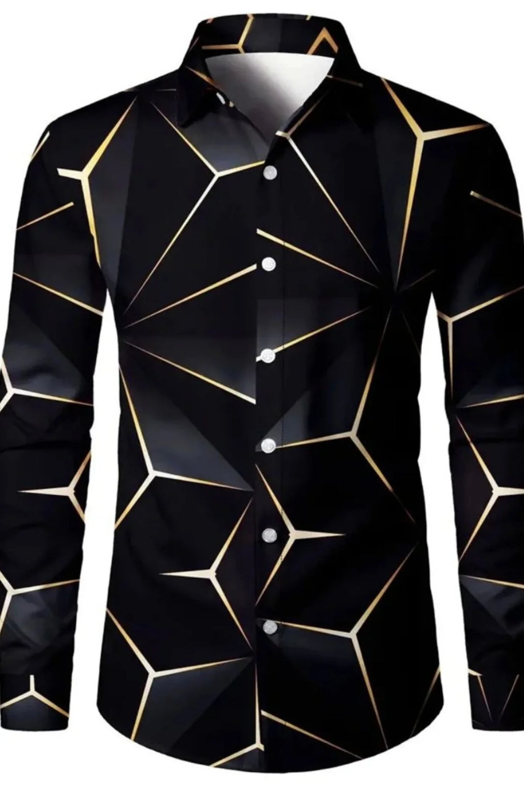 Men's Autumn Long Sve Printed irt Loose Fit Breathable Youthful Sle Casual Wear Comfortable Polyester Fabric