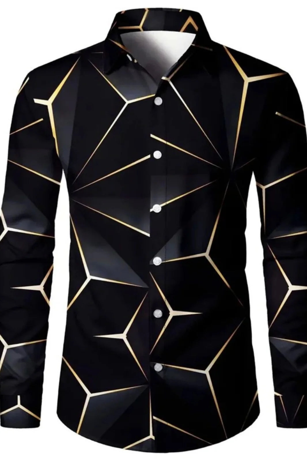 Men's Autumn Long Sve Printed irt Loose Fit Breathable Youthful Sle Casual Wear Comfortable Polyester Fabric