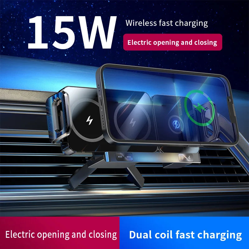 New High Intelligent Mobile Phone/Pad Holder Magnetic Phone Holder for Car Auto Rotating Phone Holder Wireless Car Charger