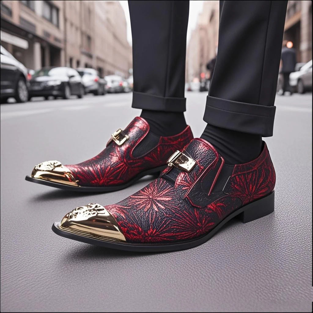 COOGERLOVE Luxury Business Men Dress Shoes Handmade Genuine Leather Slip On Italian Wedding Flats Oxfords Shoes For Men Sapatos