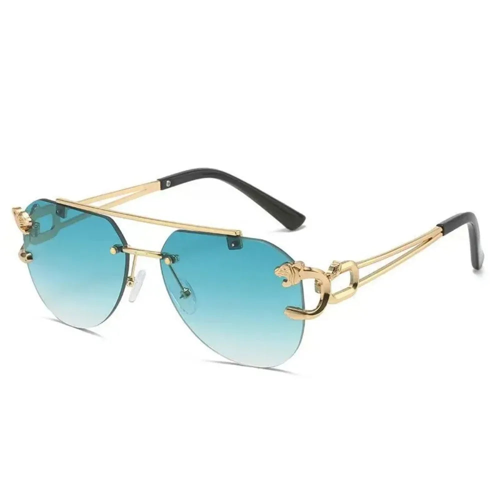 Rimless Vintage Sunglasses for Women Luxury Oversized Fashion Glasses Pilot Gradient Outdoor Shades Sun Glasses Gafas De Sol