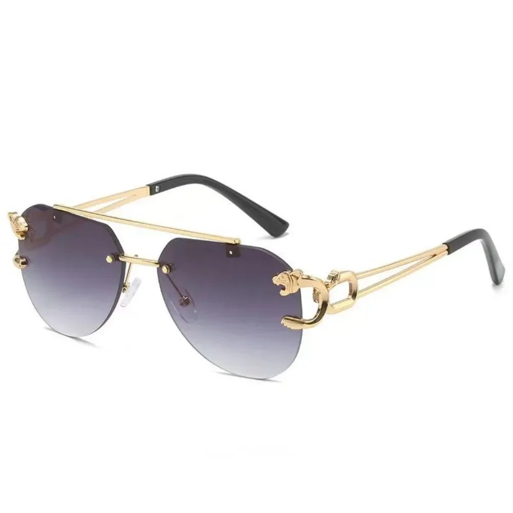 Rimless Vintage Sunglasses for Women Luxury Oversized Fashion Glasses Pilot Gradient Outdoor Shades Sun Glasses Gafas De Sol
