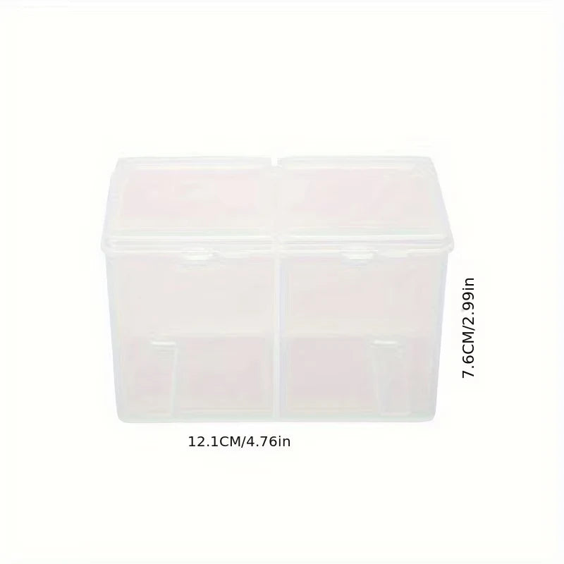 1Pc Nail Storage Box Double Grille Dust Proof Belt Cover Cotton Sheet Napkin Storage Box Nail Accessories Finishing