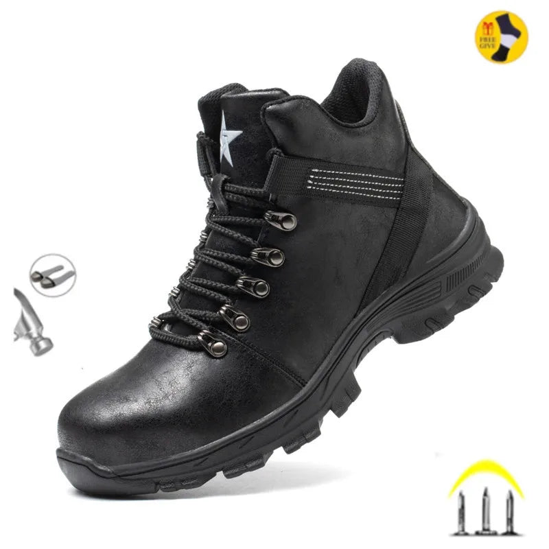 Latest Design Winter Plush Safety Boots Men Waterproof Steel Toe Indestructible Shoes Anti Smashing Puncture Proof Male Footwear