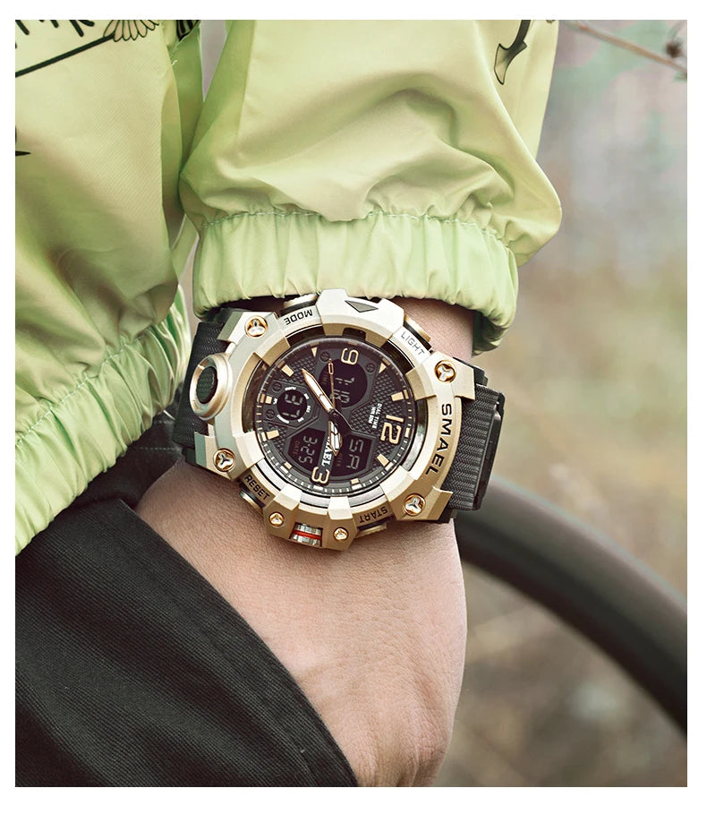 SMAEL Military Watch for men 50M Waterproof Clock Male S Shock 8008 electronics Digital Watches LED Men's Watches Military Army
