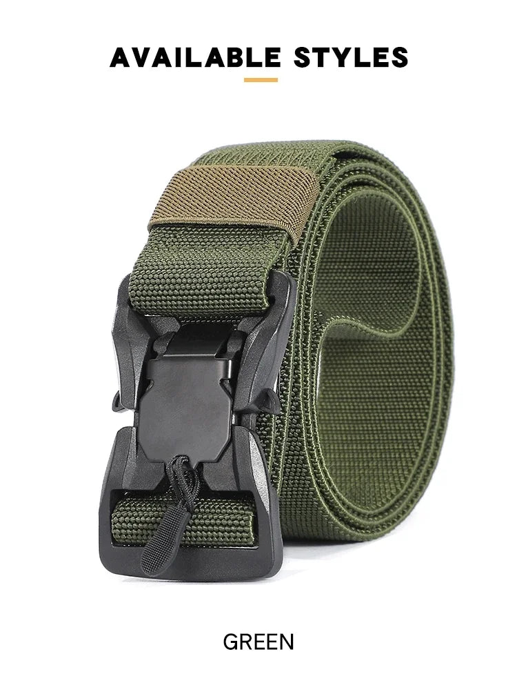 New Quick Release Pluggable Buckle Sports Belt Breathable ElasticMen Belts For Men Elastic Pants Belt