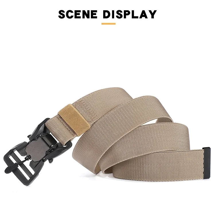 New Quick Release Pluggable Buckle Sports Belt Breathable ElasticMen Belts For Men Elastic Pants Belt
