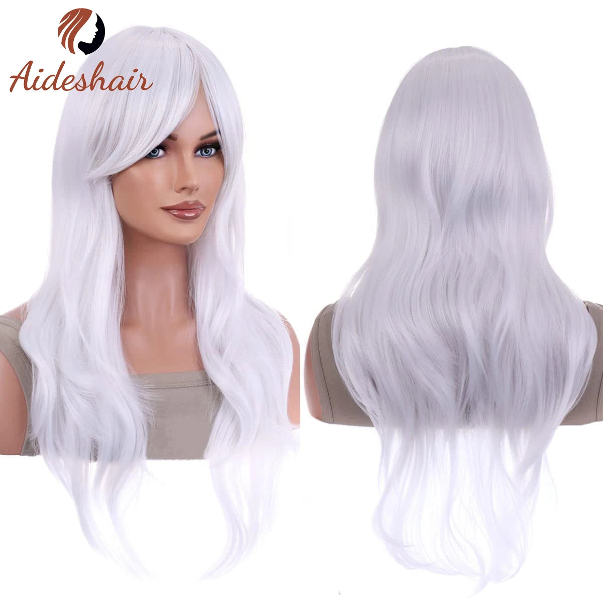 Aideshair synthetic wig  Fashion Wigs 28" 70cm Long Wavy Curly Hair Heat Resistant Wig Cosplay Wig For Women With Free Wig Cap