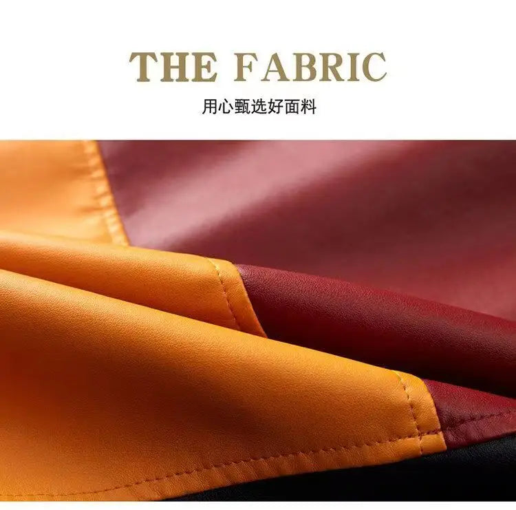 2024 Winter New PU Leather Men's Jackets Winter Fake Fur One Jacket Thickened Warm Turn Collar Coat Men's Padded Leather Jacket