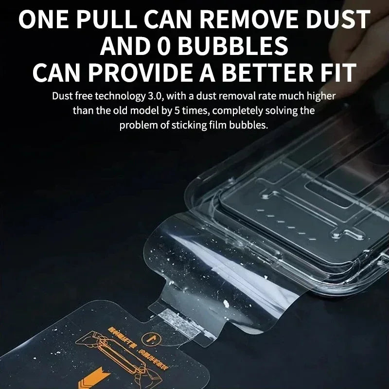 2Pcs Dust Free Easy Installation Screen Protector For iPhone 15 14 13 11 12 16 Pro Max Mini XR X XS MAX 7 8 15 16 Plus HD Glass