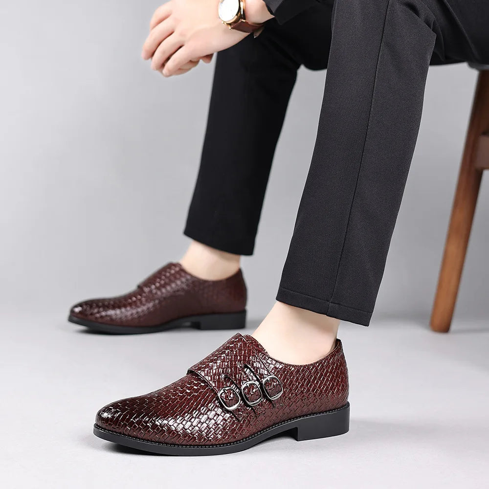 Knit Men's Leather Shoes Formal Business Dress Shoes for Men Classic Casual  Luxury Formal Shoes Derby Party Oxford Men Footwear