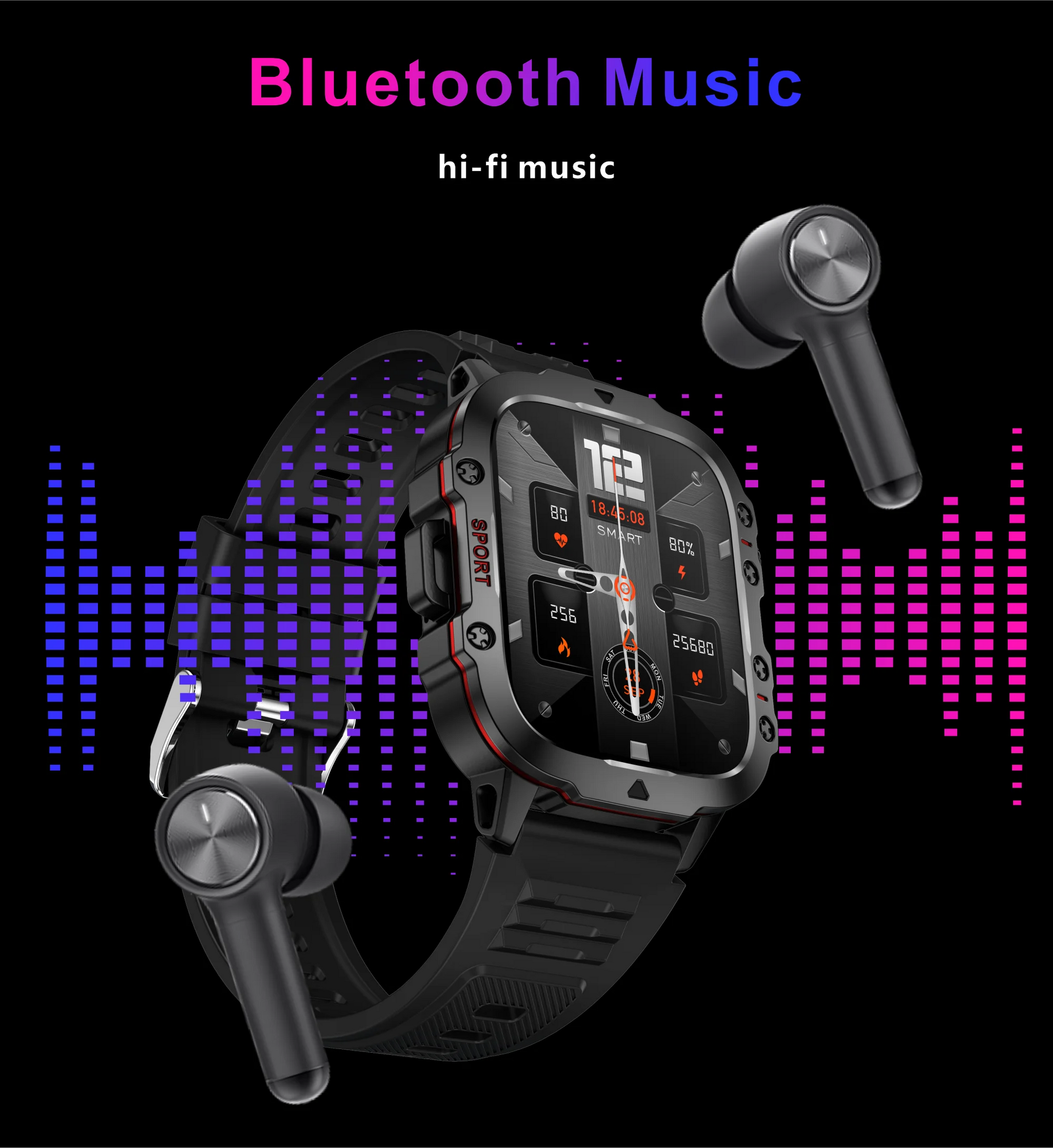 2025 Rugged Military Smart Watch Men Outdoor Watches lP68 Waterproof 2.01" Al Voice Bluetooth Call Smartwatch For Android lOS
