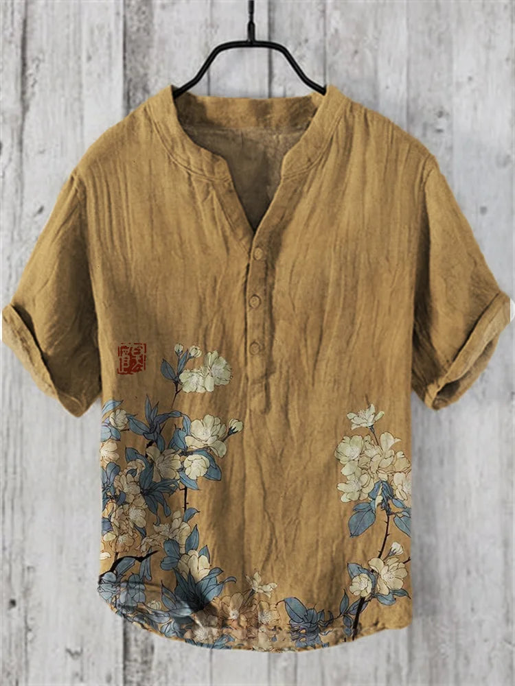 Henry Shirt - Men's Short sleeved T-shirt, Casual Art Printed Shirt, Summer Elegant Fashion Clothing Top, S-5XL