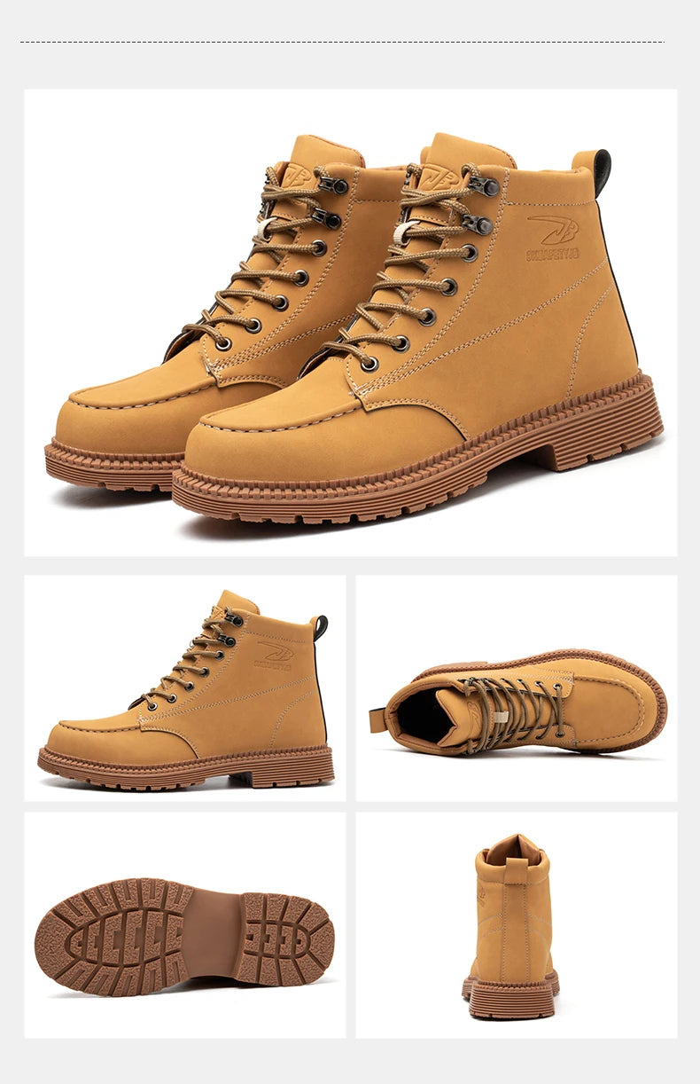 Latest Design Winter Plush Safety Boots Men Waterproof Steel Toe Indestructible Shoes Anti Smashing Puncture Proof Male Footwear