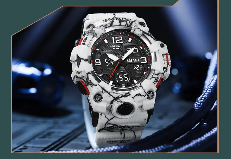 SMAEL Military Watch for men 50M Waterproof Clock Male S Shock 8008 electronics Digital Watches LED Men's Watches Military Army