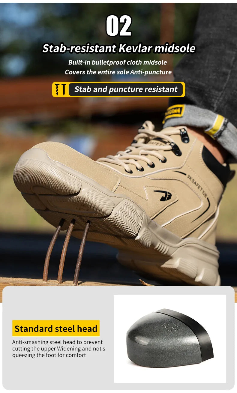 Latest Design Winter Plush Safety Boots Men Waterproof Steel Toe Indestructible Shoes Anti Smashing Puncture Proof Male Footwear
