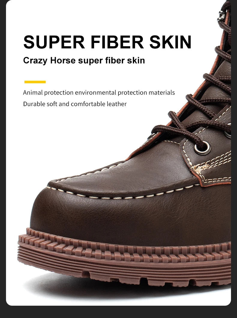 Latest Design Winter Plush Safety Boots Men Waterproof Steel Toe Indestructible Shoes Anti Smashing Puncture Proof Male Footwear