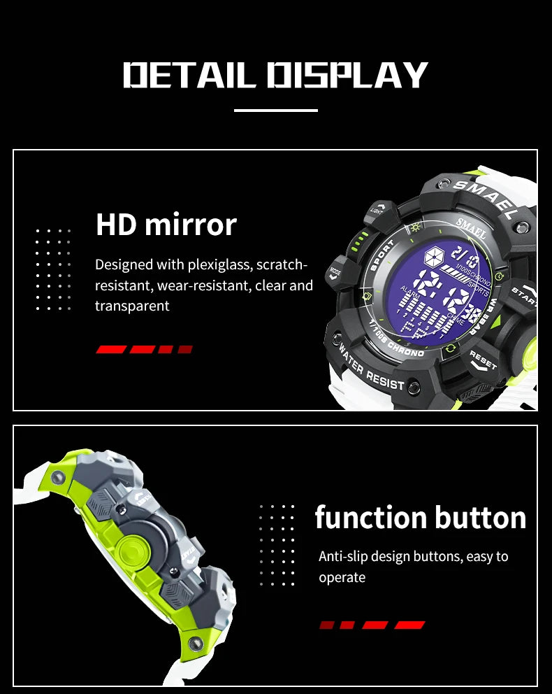 2023 Men Watches Luxury Man Military Watch SMAEL 8050 Waterproof Big Dial Fashion LED Backlight Sport Digital Watch For Men